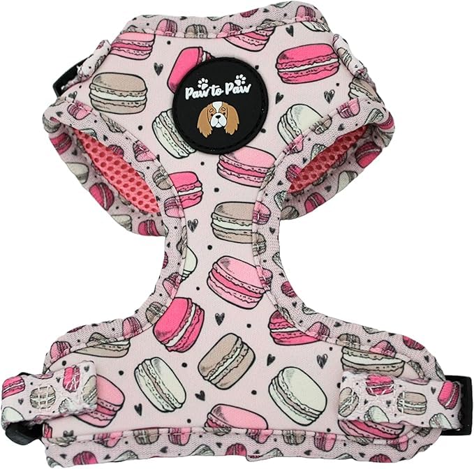 Adjustable dog harness dog harness/Macaroon/car suitable/for no pulling XXS- Medium (Medium)
