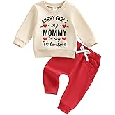 Muasaaluxi Toddler Baby Boy Valentines Outfit Sorry Girls Mamas is My Valentine Sweatshirt Jogger Pants Spring Outfit 0-3T