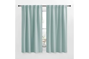 NICETOWN RV Curtains for Camper Windows - (Aqua Blue Color) 42x50 Inch, 2 Panels Set, Thermal Insulated Room Darkening Blackout Drapes/Draperies with Rod Pocket & Back Tab for Half Window