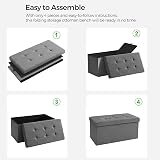 Dripex Folding Linen Storage Ottoman 80L Dark Gray 76x38x38 cm view 6