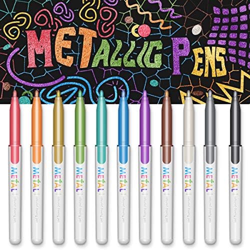 Metallic Permanent Markers for Black Paper DAPAWIN Set of 12 Scrapbook