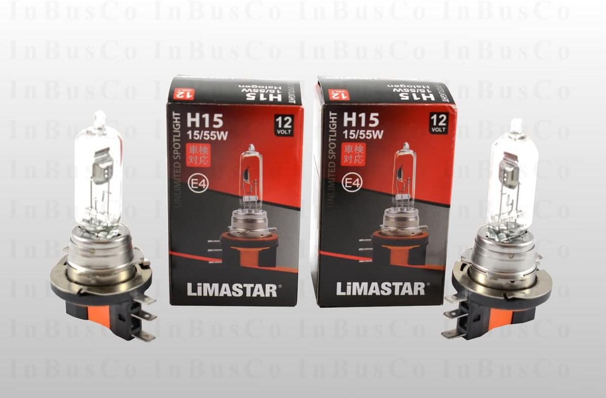 Pack of 2) H15 12 V 15/55 W Halogen Bulb, Original Lima Star For High Beam DRL for Mercedes-Benz A Class (W176), CLA Coupe (C117), GLK-CLASS (X204)