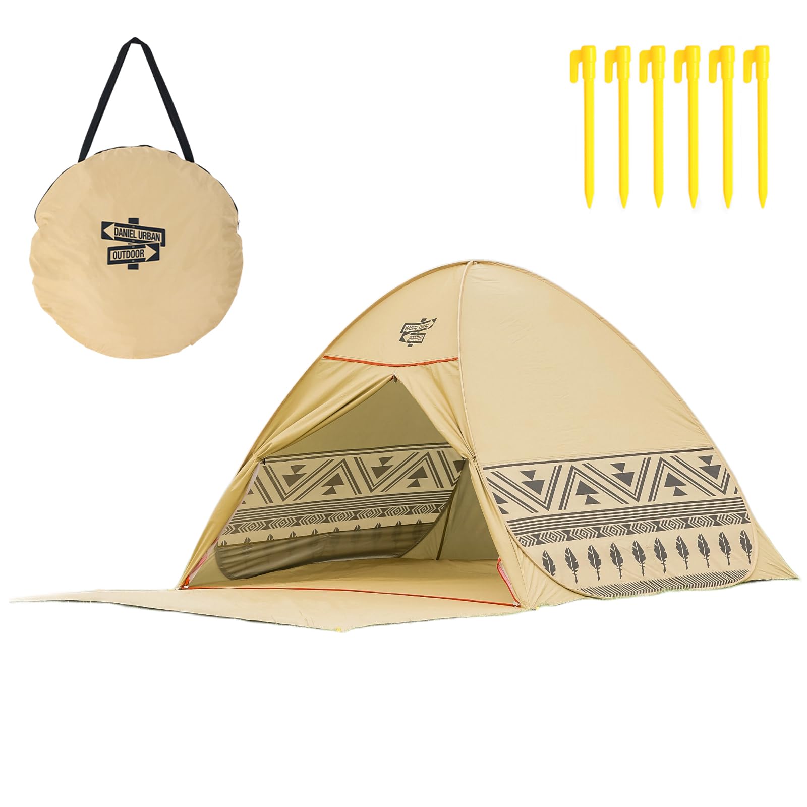 DANIEL URBAN OUTDOOR blow-1242 ワンタッチテント カーキ ダニエルアーバンアウトドアの商品画像