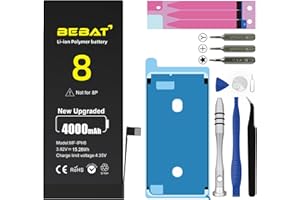 BEBAT Replacement for iPhone 8 Battery, 4000mAh High Capacity Li-ion Polymer Replacement Battery for Model A1863 A1905 A1906 with Professional Repair Tool Kits