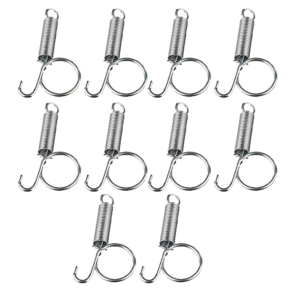 Balacoo 10 pcs Spring Hooks for Rabbit Cage, Spring Cage Latch Door Hooks Wire Cage Clips Snap Hooks, Multifunctional Cage Door Spring Hook for Fixing Rabbit Cat Dog Parrot Pet Cage Door