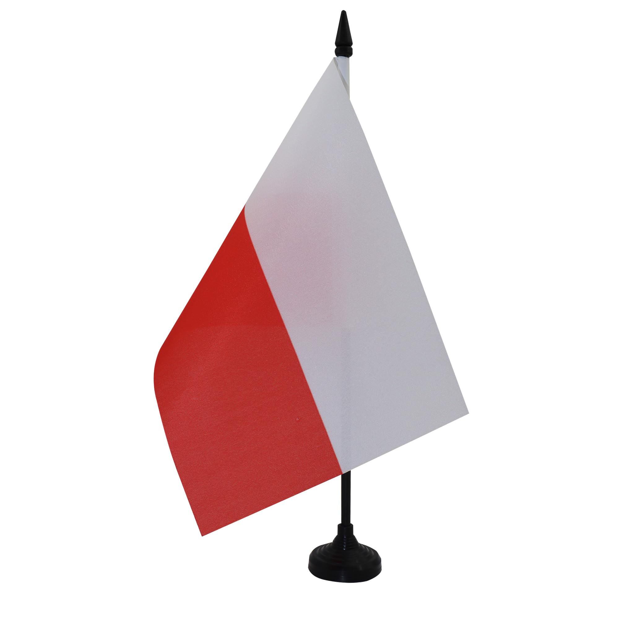 AZ FLAG Poland Table Flag 5'' x 8'' - Polish Office Decoration 100% Polyester 21 x 14 cm - Mini Desk Flag with Pole and Black Plastic Base