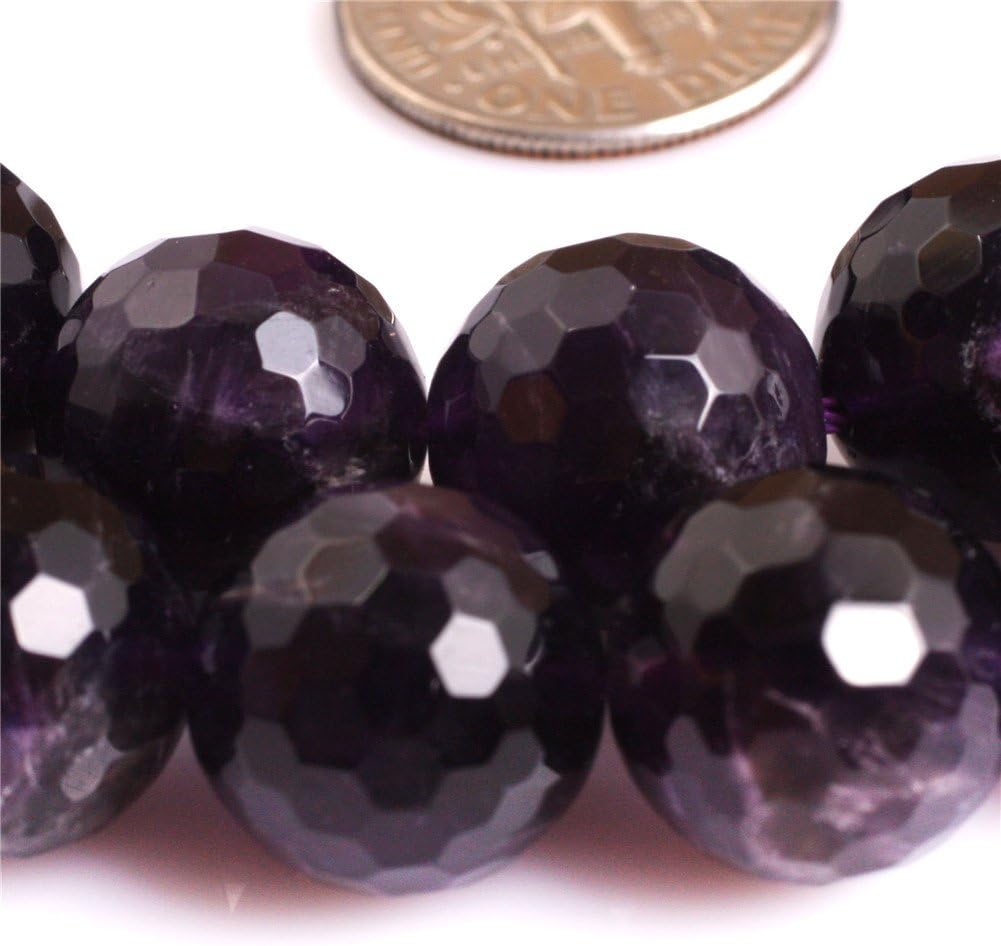 AAA Grade Natural Round Genuine Gemstone Semi Precious Stone Beads for Jewellery Making 15‘’ (Faceted Purple Amethyst/12MM) - Image 3
