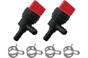 Cut Off Valve DGZZI 2PCS 1/4Inch 90 Degree Gas Fuel Shut Off Switch Valve with 4PCS Clamps for 494768,493960,698183,698181,697947,5019H Lawn Tractor