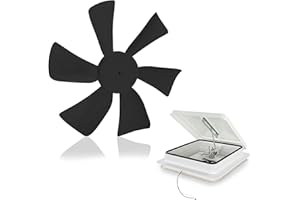 Dumble Fan Blades Replacement with 0.094in Round Bore, 6in Black RV Bathroom Fan Blade Replacement Camper Fan Blade