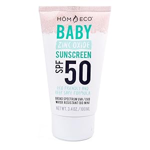 Ultra Waterproof Natural Kid Friendly and Baby Safe Mineral Sunscreen | 3.4 oz Travel Size Tube | SPF 50 Matte Zinc SPF 50 Lotion - Eco-Friendly Formula by HomEco
