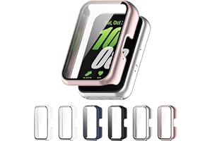 Kimiyaki 6 Pack for Samsung Galaxy Fit 3 Screen Protector Case [Full Coverage], Hard PC Bumper All-Around Protective Accessories for Samsung Galaxy Fit 3 Built-in Tempered Glass Film