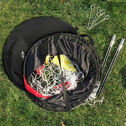 WisHome 4FT 2 in 1 Pop Up Kids Soccer Goal Portable Kids Soccer Net, Easy Score Football Indoor/Outdoor Shooting Practice Goal for Backyard/Park Play with Round Zipper Backpack(L09) - Thumbnail 5