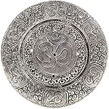 Hosley Aluminum Incense Sticks Burner Votive Pillar Holder 4.5 Inch Diameter Aged Silver Finish Tibetan Style Incense Holder Ideal Gift for Aromatherapy Zen Spa Reiki Chakra Candle Garden Settings O4