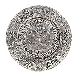 Hosley Round Aluminum Incense Burner/Holder Sticks, 4.50 Diameter.Tibetian Style Aluminum Incense Holder. Ideal Gift for Aromatherapy, Zen, Spa, Vastu, Reiki Chakra, Votive Candle Garden Settings