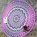 Start Round Flower Print Beach Home Blanket Table Cloth Yoga Mat (Hot Pink)