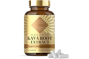 HEALTHCENTER Kava Kava Capsules, High Concentration Kava Root Extract Supplement for Relaxation and Immune Support, Vegan & Non-GMO, 120 Capsules