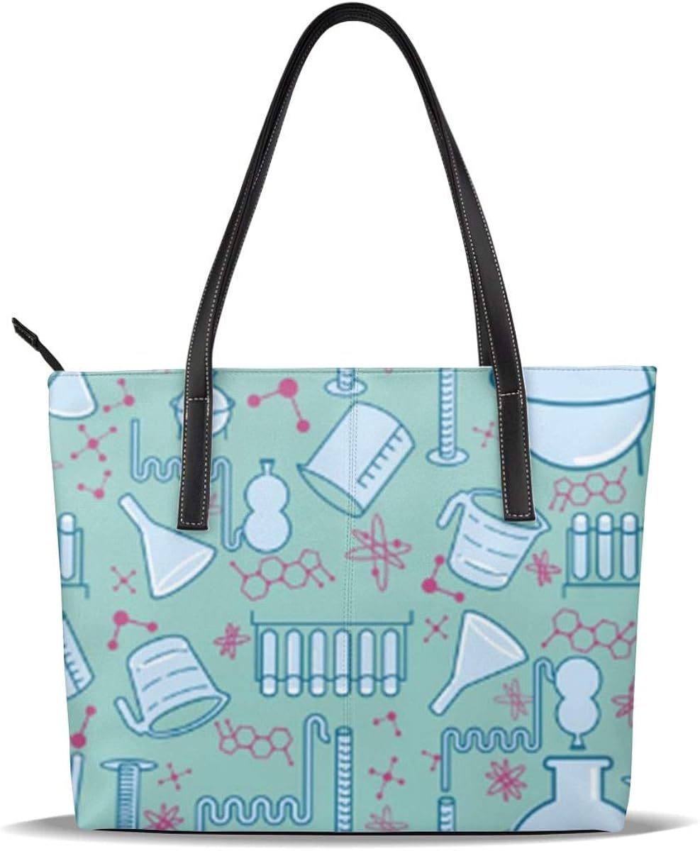 Science Lab Tote For Women Leather Handbags Shoulder Bag Purses Large Capacity Shoes