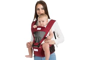 AtoBaby 4-in-1 Baby Carrier with Hip Seat Lumbar Support,One Size Fits All Newborn to Toddler(8-55 lbs) - Cool Air Mesh & Lightweight,Adjustable and Easy to Wear for Outdoor