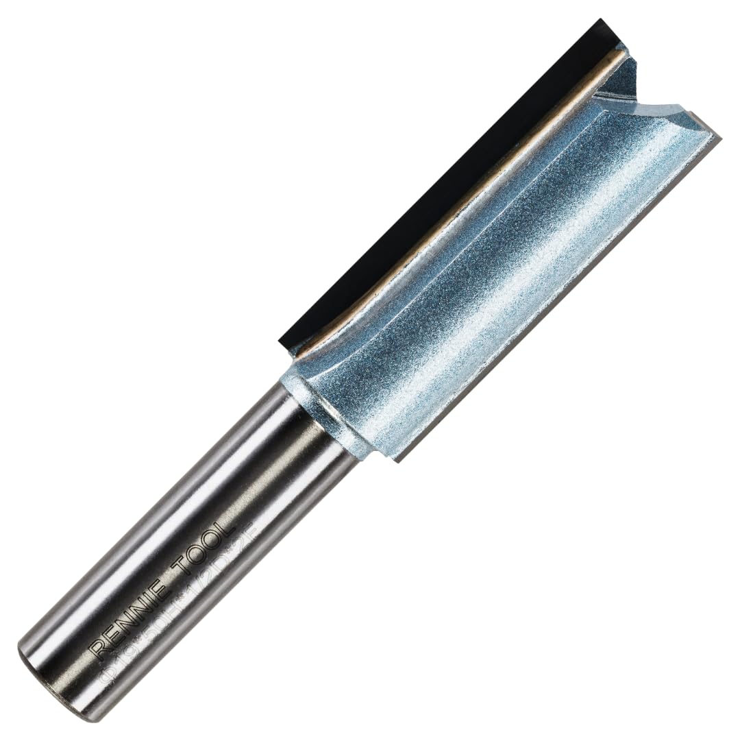 Rennie Tools - 19mm (3/4") Cutting Diameter x 50mm Flute x 1/2" Shank TCT Tipped 2 Flute Straight Router Cutter Bit. Compatible With Makita Trend Festool Hikoki Dewalt Router Etc. 19mm Router Bit