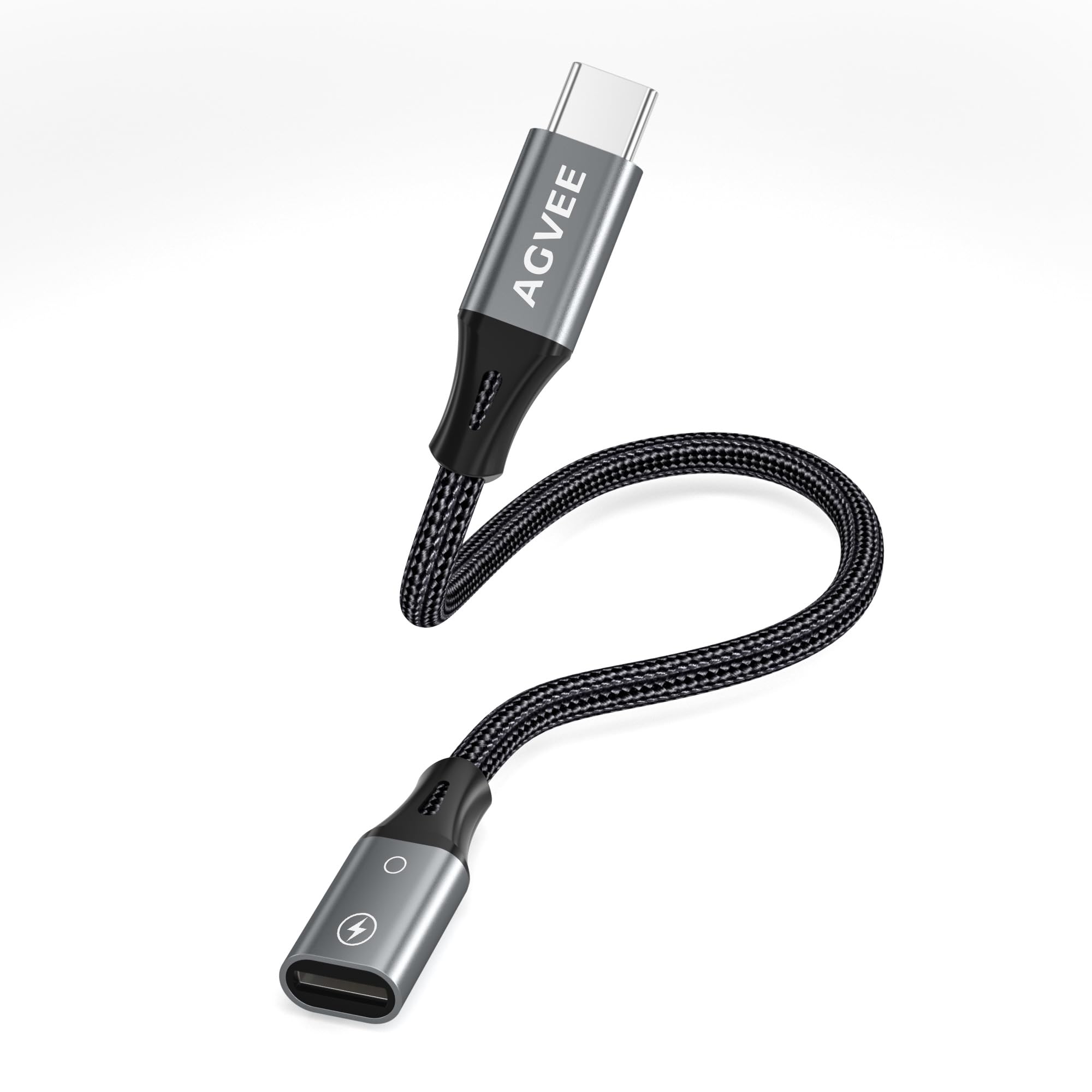 Photo 1 of AGVEE 2 Pack 4 inch Lightning Female to USB C Male PD Adapter, 27W Fast Charger Charging Comverter for iPhone 15 16 Plus Pro Max Carplay, Samsung S25 S24 S23 S22, Not for Audio, Dark Gray