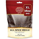 Spicy World Whole Allspice Berries 14 Oz Resealable Bag | All Spice Pimento Jamaica Pepper for Cooking &amp; Seasoning | Versatile Berry for Curries, Soups and even Pastries
