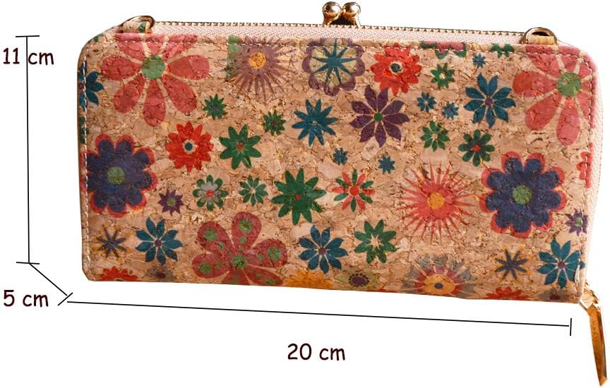 aolaso Cork Purse Wallet for Women Small Crossbody Phone Bag with Card Holders Zipper Coin Purse for Ladies - Image 4