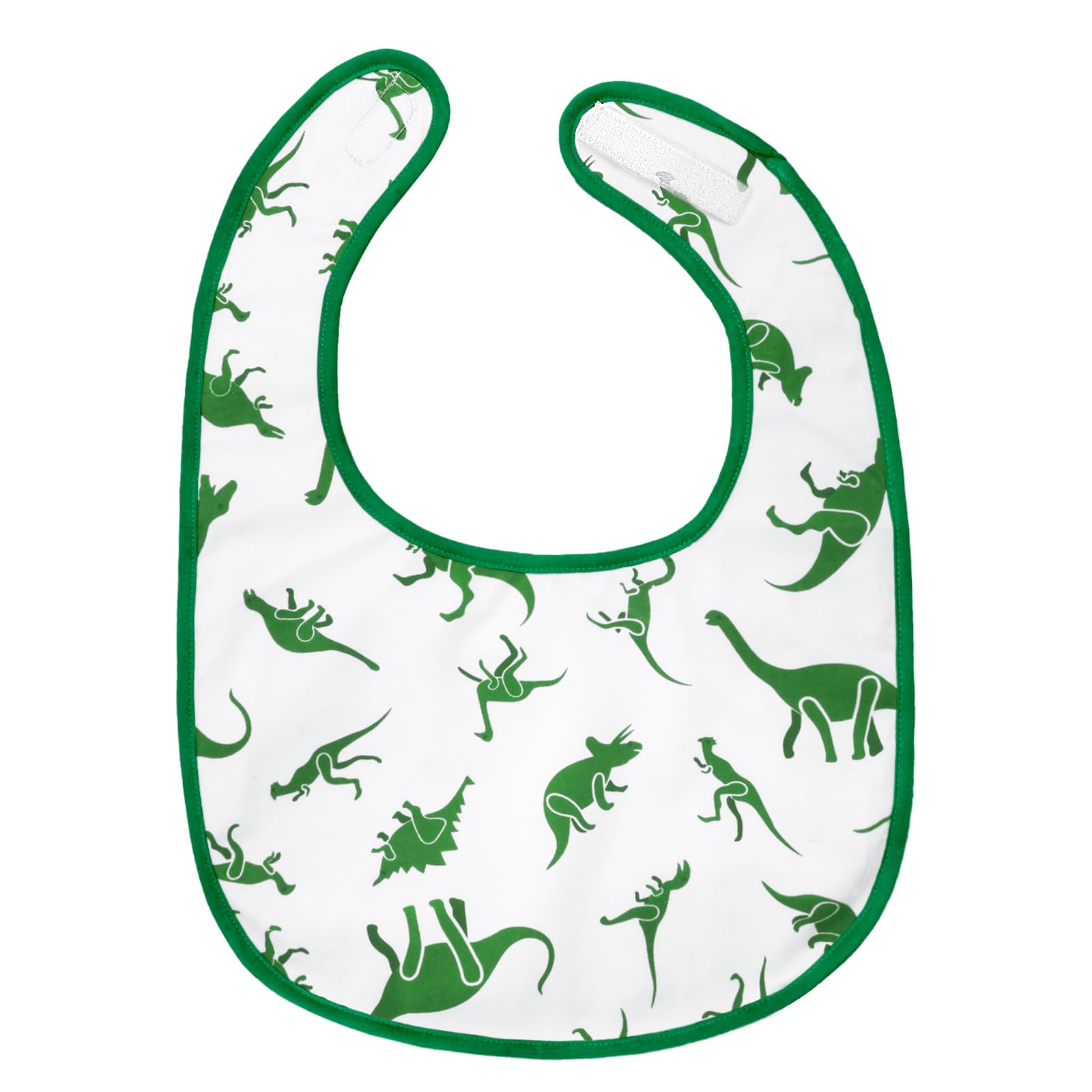 LittleForBig Cotton Waterproof Printed Adult Bib with Adjustable Hook-and-Loop Fastener Closure - Dinosaurs Adult Bib