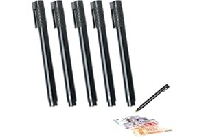 Kioiner 5 Pcs Money Checker Pens, Counterfeit Bill Detector Pens, Money Marker with Clip Cap for Dollars Pounds Euros Pesos a