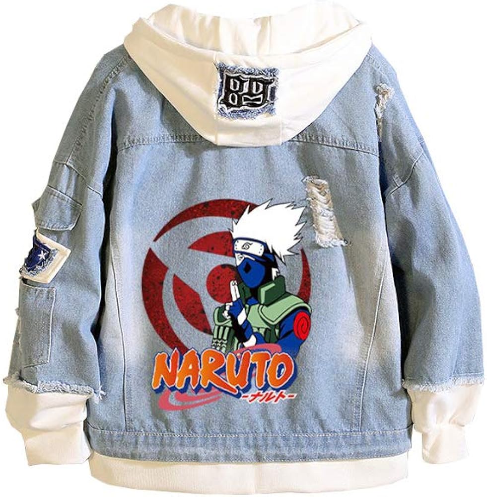 GOYING Naruto Uzumaki Naruto/Hatake Kakashi Cosplay Casual Denim Jacket