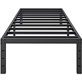 SHLAND Bed Frame Twin, 18 Inch Metal Twin Platform Bed Frame No Box Spring Needed, Mattress Foundation, Storage Space, No Noise, Easy Assembly
