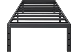 SHLAND Bed Frame Twin, 18 Inch Metal Twin Platform Bed Frame No Box Spring Needed, Mattress Foundation, Storage Space, No Noise, Easy Assembly