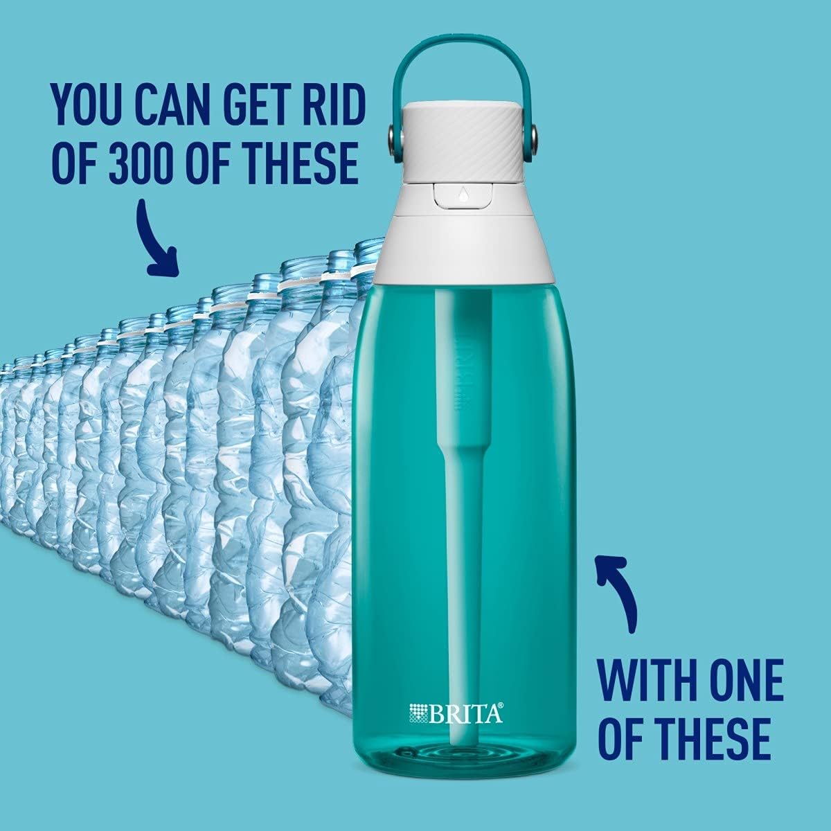 Brita Plastic Water Filter Bottle, 36 oz, Sea Glass: Kitchen & Dining