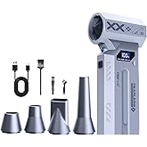 Risornda Air Duster Rechargeable, 120000RPM Compressed Air Duster with LED Lighting, Cordless Mini Blower 4-Gear Adjustable, Electric Air Duster 180G Wind Press for Keyboard PC Car Outdoor