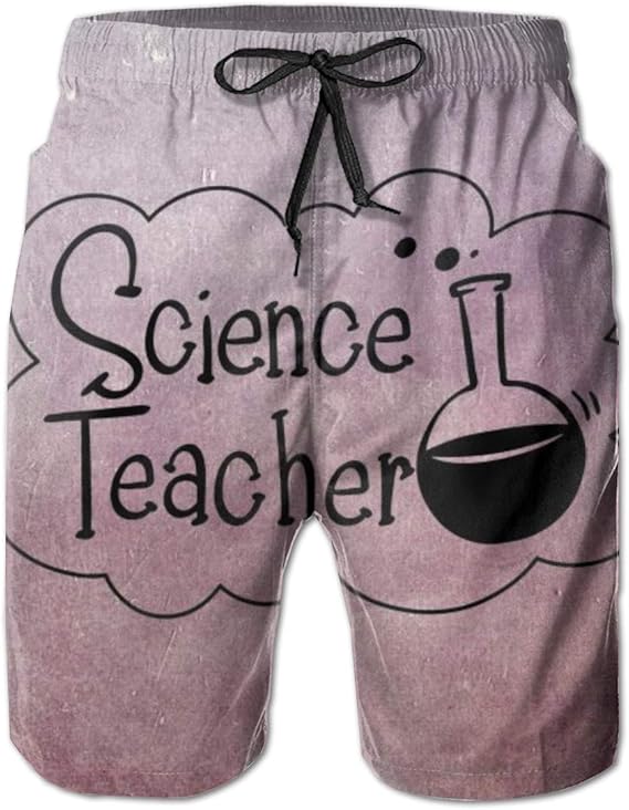 Amazon Science Teacher メンズ サマー水泳トランクス 3dグラフィック 速乾 面白い ビーチボードショーツ メッシュ裏地付き Us サイズ Medium カラー ホワイト メンズ 通販