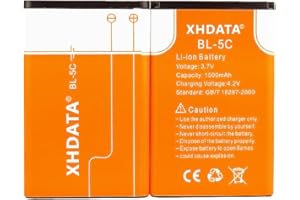 XHDATA BL-5C Battery 3.7V 1500mAh Rechargeable Battery Large Capacity for Radio for Home with Current Protection (2 Pieces)