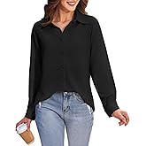 Women's Button Down Dress Shirts Long Sleeve Stretch Blouse Work Office Casual Chiffon Tops