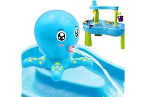 Infowush Octopus Water Table Pump, Battery Powered Water Pump for Water Table 3 Hours Non-Stop Fun Summer Outdoor Sand/Water Table Toys Outside Water Play Table Accessories for Toddlers Kids (Blue)