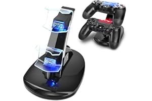 TNP PRODUCTS TNP PS4 Controller Charger - Dual Charging Station for PlayStation 4 Controller with LED Indicator and IC Protection - Fast Dual USB Dualshock 4 Charger Stand