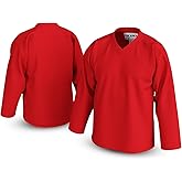 UNLC Essential Blank Hockey Jersey with Stripes – Stitched Letters, Breathable Mesh, Durable Polyester, Adult, S–5XL