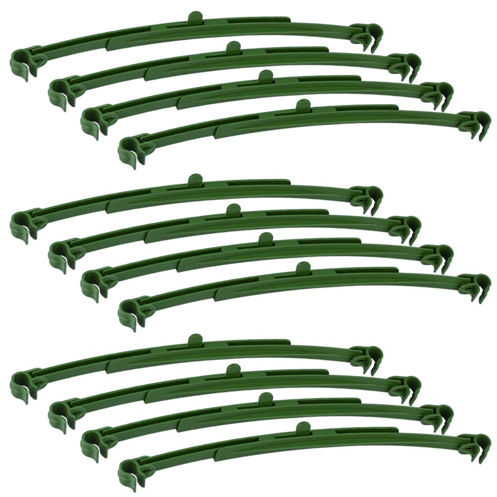 CODIRATO 12 PCS Stake Arms Trellis Connectors Adjustable Plant Stakes Connectors Garden Stakes for Tomato Cage and Climbing Plants (Green, 25.5-35.5 cm)