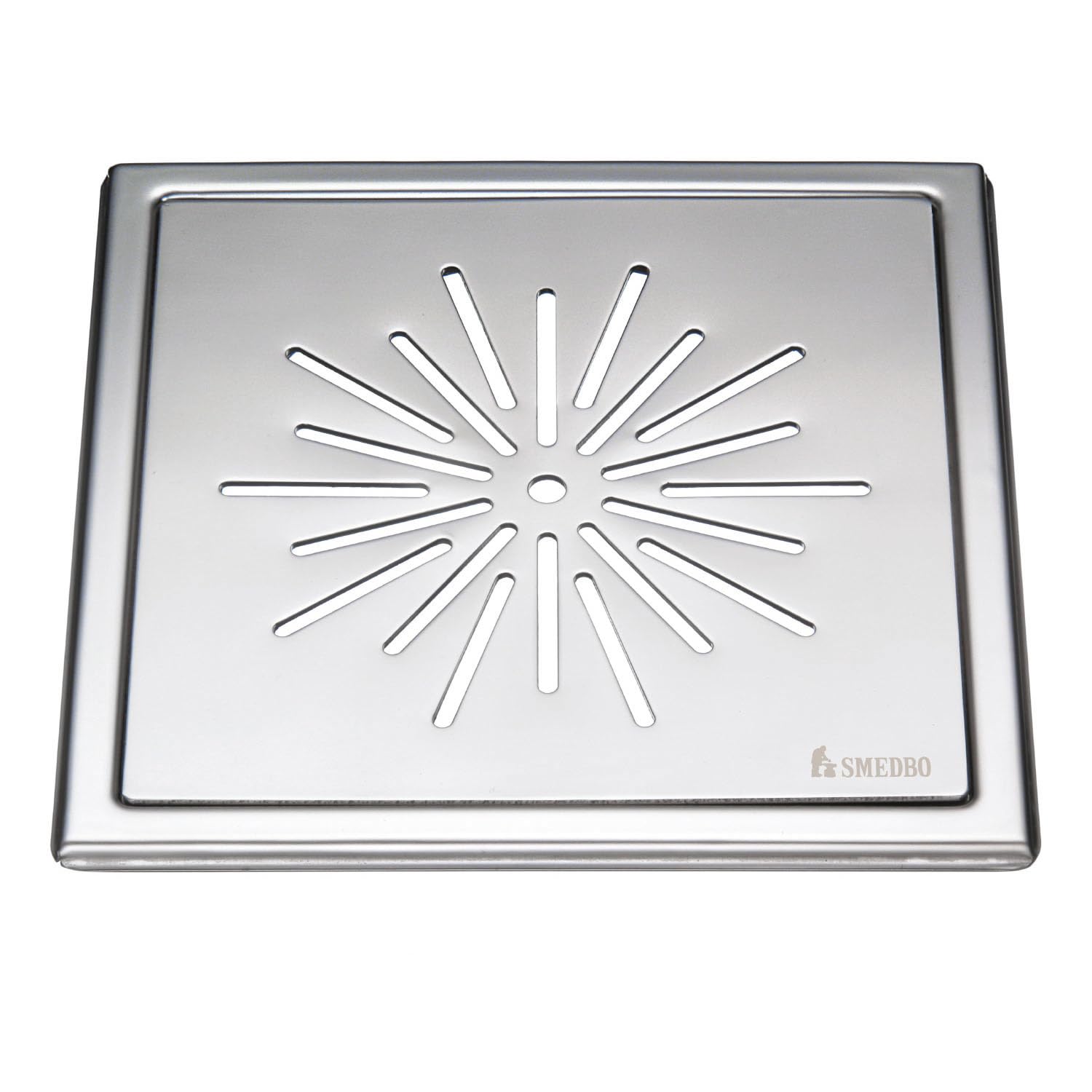 Smedbo Floor Grating "Outline" with Star Pattern of Polished Stainless Steel
