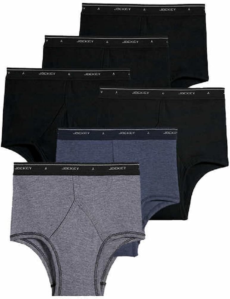 Jockey Men's Underwear Classic Full Rise Brief 6 Pack, Assorted34