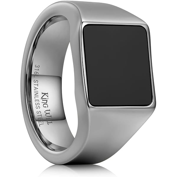 Magna Steel Men's Stainless Steel Sand Blast Finish Ring with