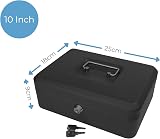 Cathedral Products Key Lockable Cash Box 10 Inch with Lift Out Tray Black view 2