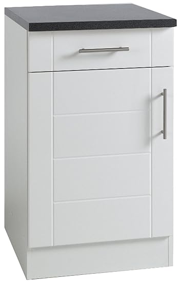 Held Möbel 409.6033 Unterschrank 1-türig / 1 Schublade / 1 Einlegeboden / Hochglanz-weiß-anthrazit