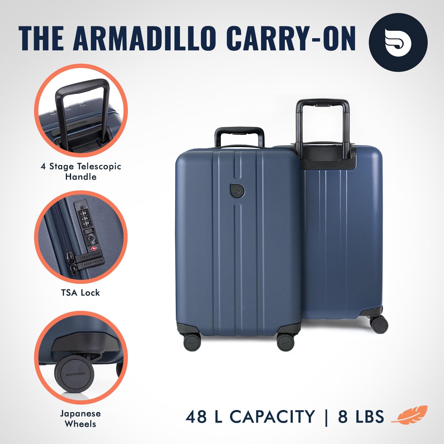 Airline Approved Carry On Luggage - Lightweight Hard Shell Suitcase with Spinner Wheels, TSA Lock - Carry-On 23