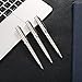 TOODOO 3 Pieces Twist Ballpoint Pens Stainless Steel Retractable Business Ballpoint Pen with 6 Extra Refills, 1.0 mm Medium Point, Black Ink (Silver)