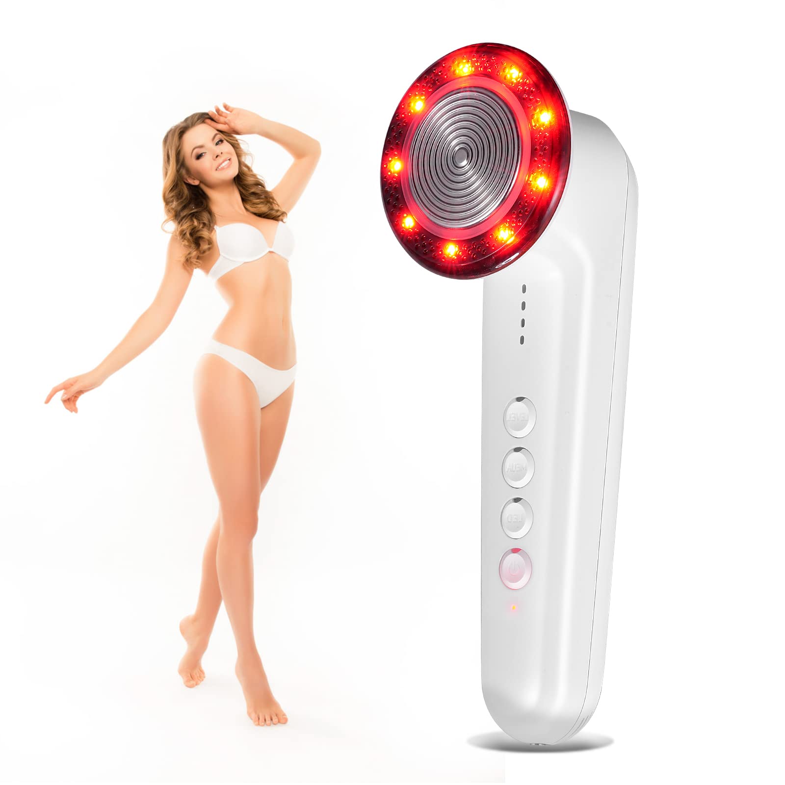 Cavitation Machine, Vogvigo 40K Body Shaping Machine, 6 Colors LED Light Beauty Device, Multifunctional Handheld Body Facial Beauty Machine, Suitable for The Whole Body