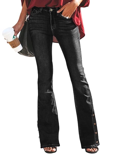 Ropa Aleumdr Mujer Pantalones Acampanados Vaqueros Cintura Alta