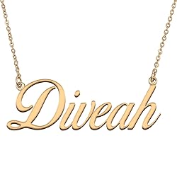 HUAN XUN Customized Custom Simple Any Name Necklace